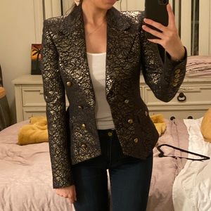 Rachel Zoe Metallic Brocade Blazer (gold & bronze)